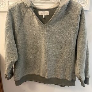 THE GREAT. Soft green Fleece hoody. medium.